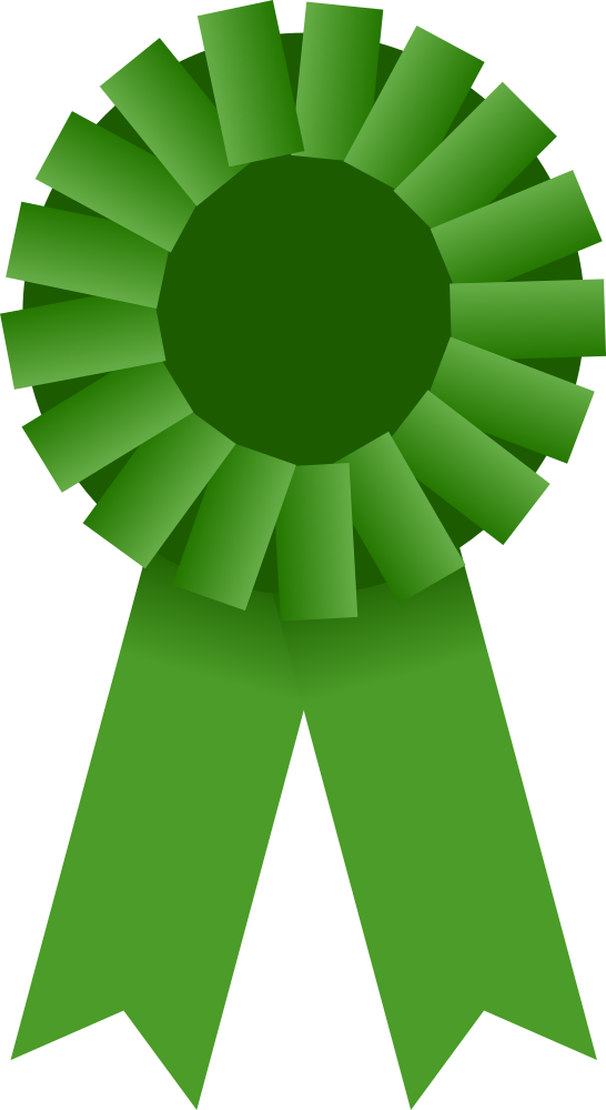 OnlineLabels Clip Art - Award Ribbon -- Green